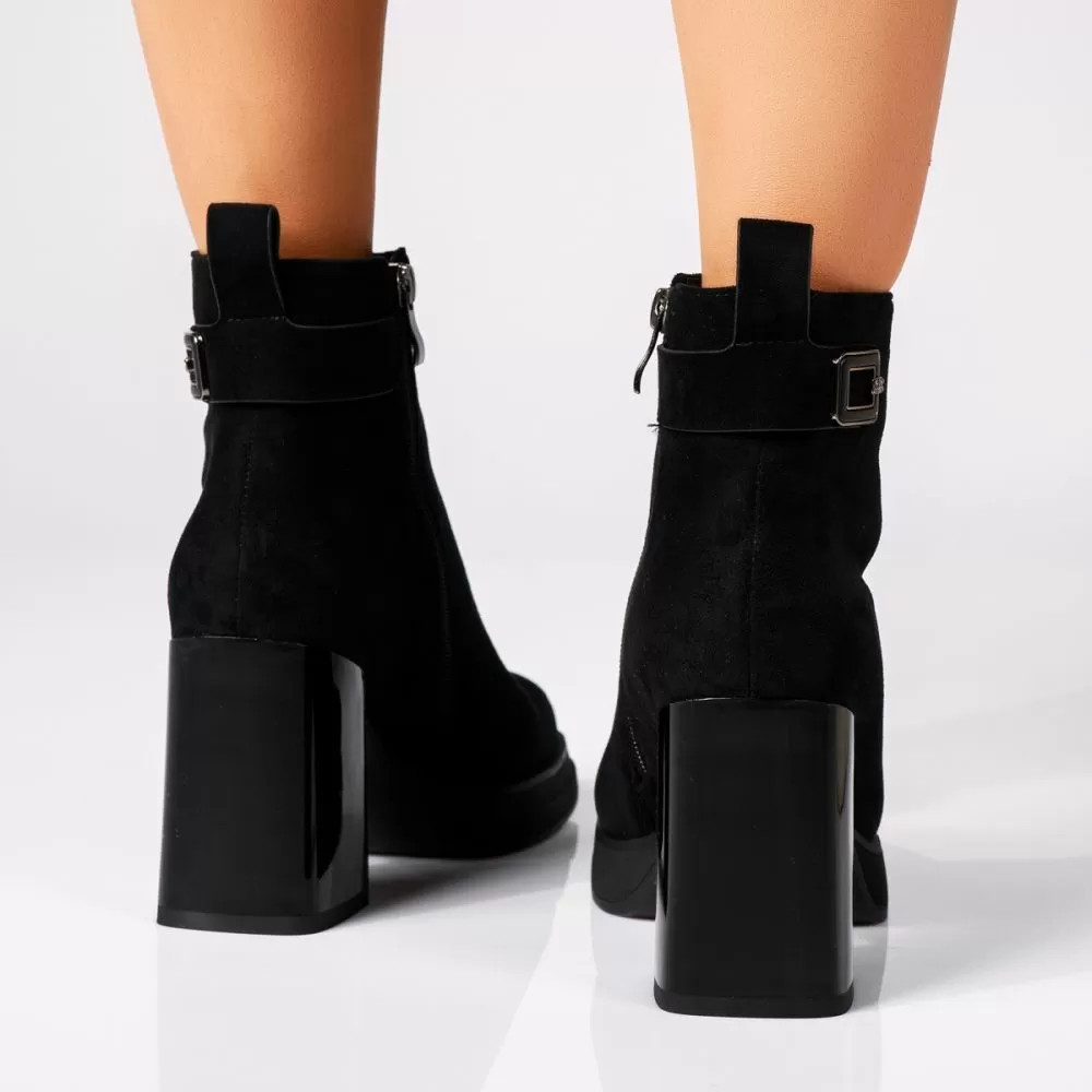 Botine Dama îmblanite Guinevere Negre #17512