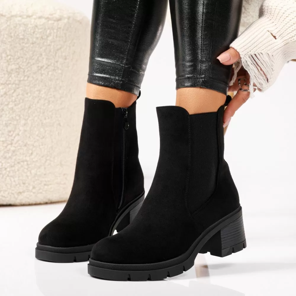 Botine Dama îmblanite Skylar Negre2 #17616