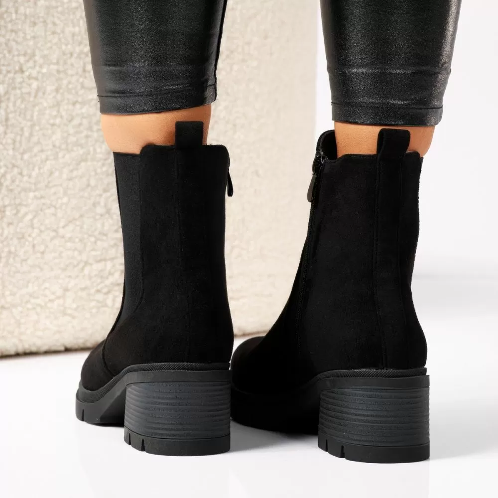 Botine Dama îmblanite Skylar Negre2 #17616