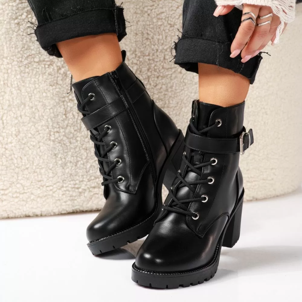 Botine Dama îmblanite Gabriella Negre #17620