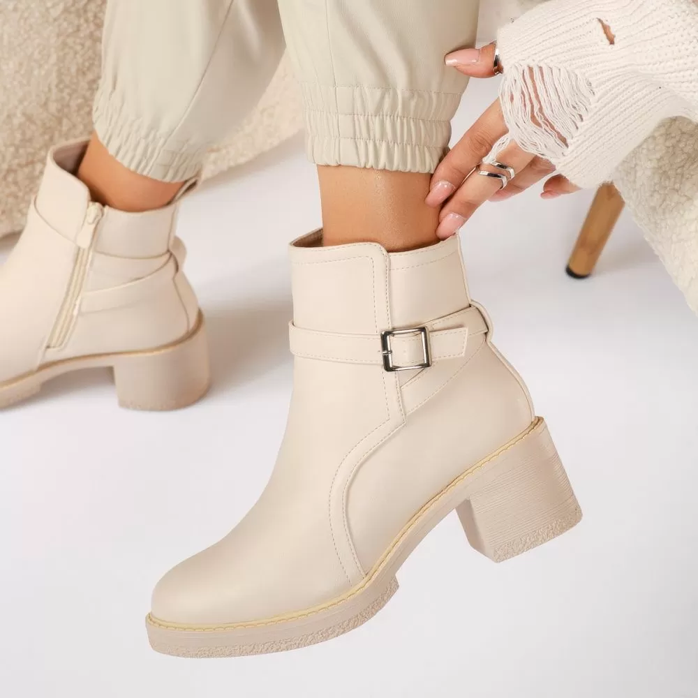 Botine Dama îmblanite Andrea Bej #17701