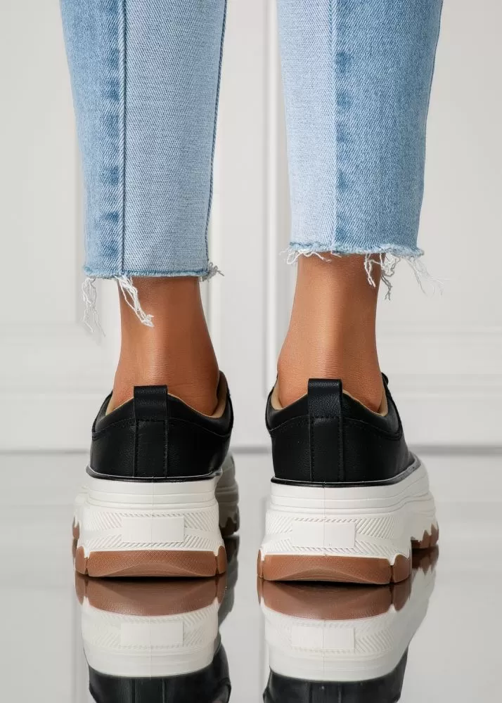 Adidasi dama negri din piele ecologica Carla #18024