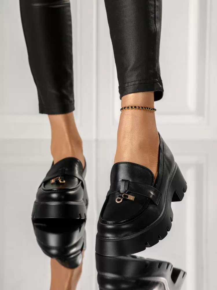 Pantofi casual dama negri din piele ecologica Iulia #18147