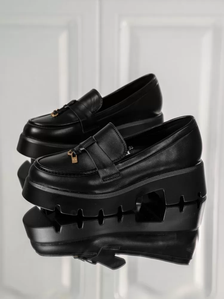 Pantofi casual dama negri din piele ecologica Iulia #18147