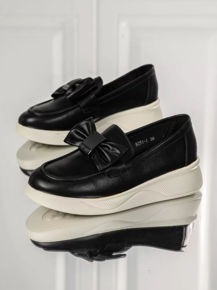 Pantofi casual dama negri din piele ecologica Ember #18290