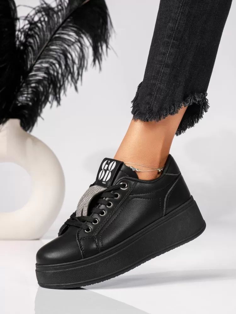 Adidasi dama negri din piele ecologica Callie #18432