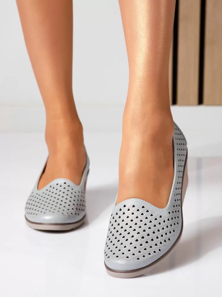 Pantofi dama cu platforma albastri din piele ecologica Hazel #18738