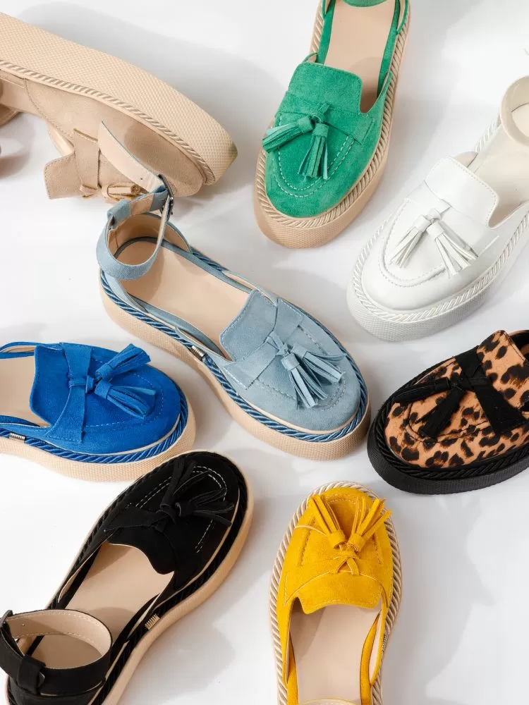 Pantofi casual dama galbeni din piele ecologica intoarsa Lena #19338