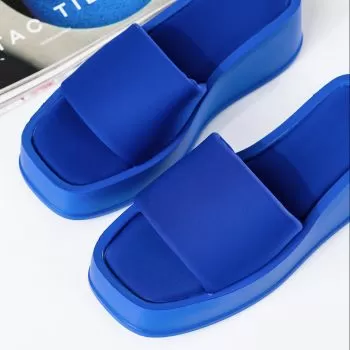 Tania Női Papucs Platformmal Kék Textil Anyagból #19413