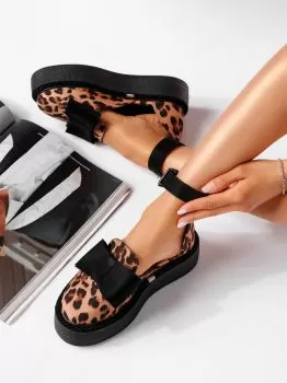 Pantofi casual dama leopard din material textil Agnes #19559