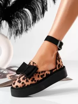 Pantofi casual dama leopard din material textil Agnes #19559