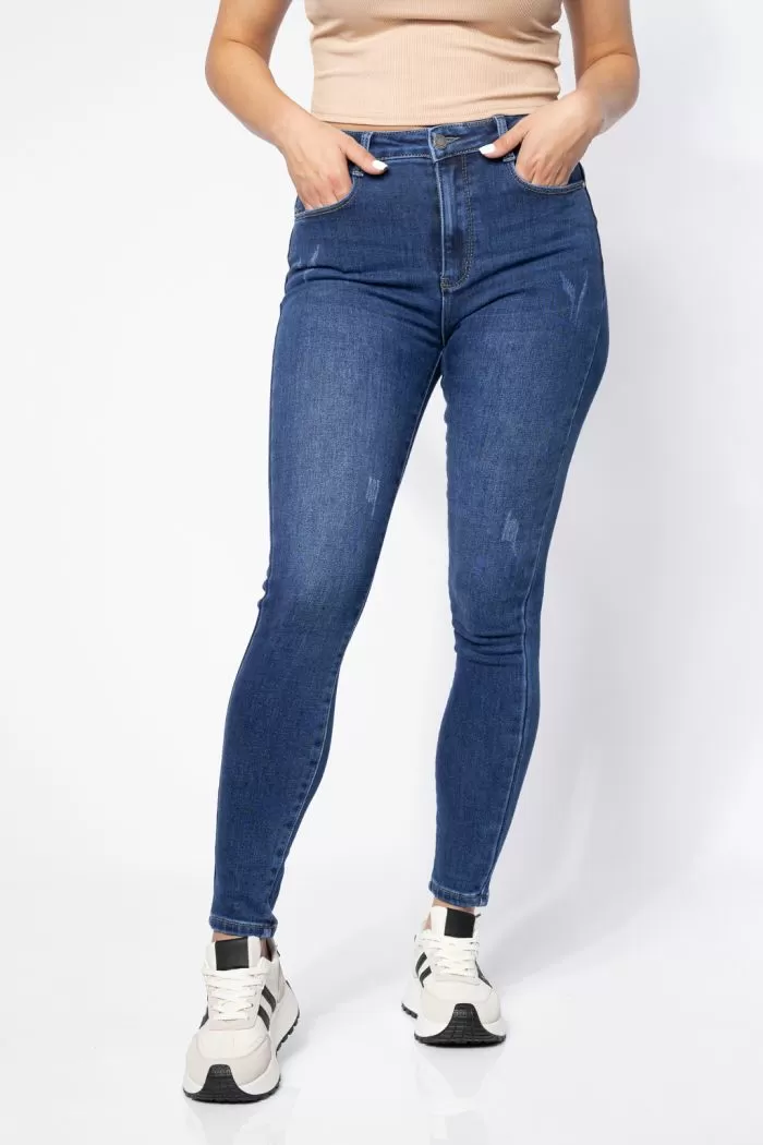 Zina2 Kék Női Skinny Vattás Farmer PushUppal #A618