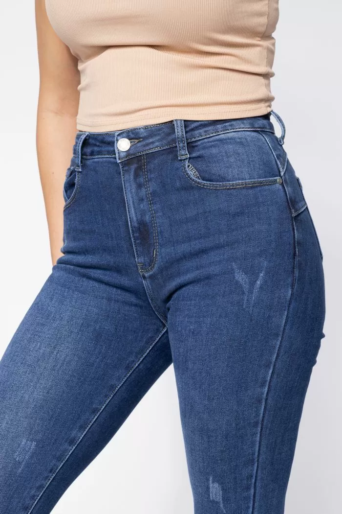 Zina2 Kék Női Skinny Vattás Farmer PushUppal #A618