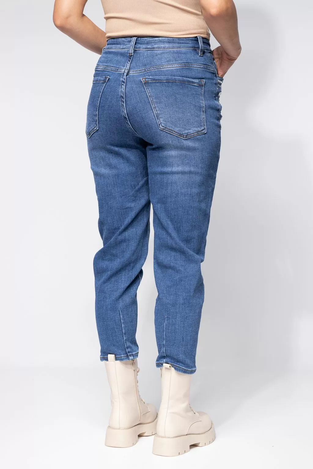 Olivia Kék Női MomFit Farmer #A656