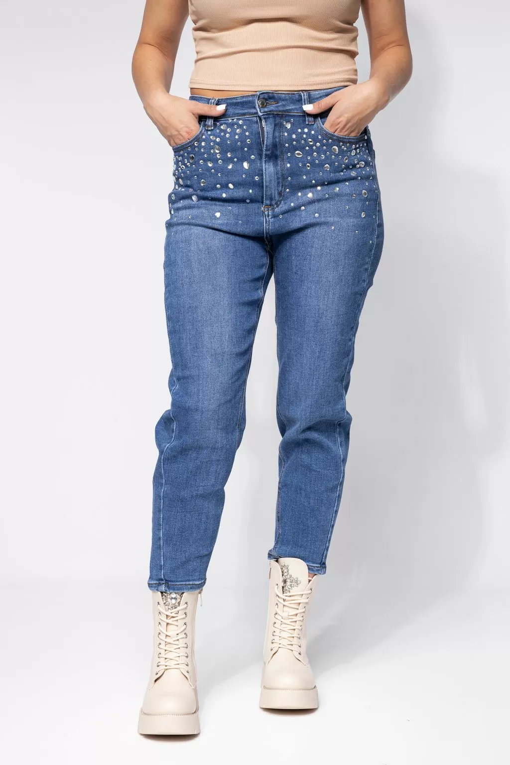 Olivia Kék Női MomFit Farmer #A656