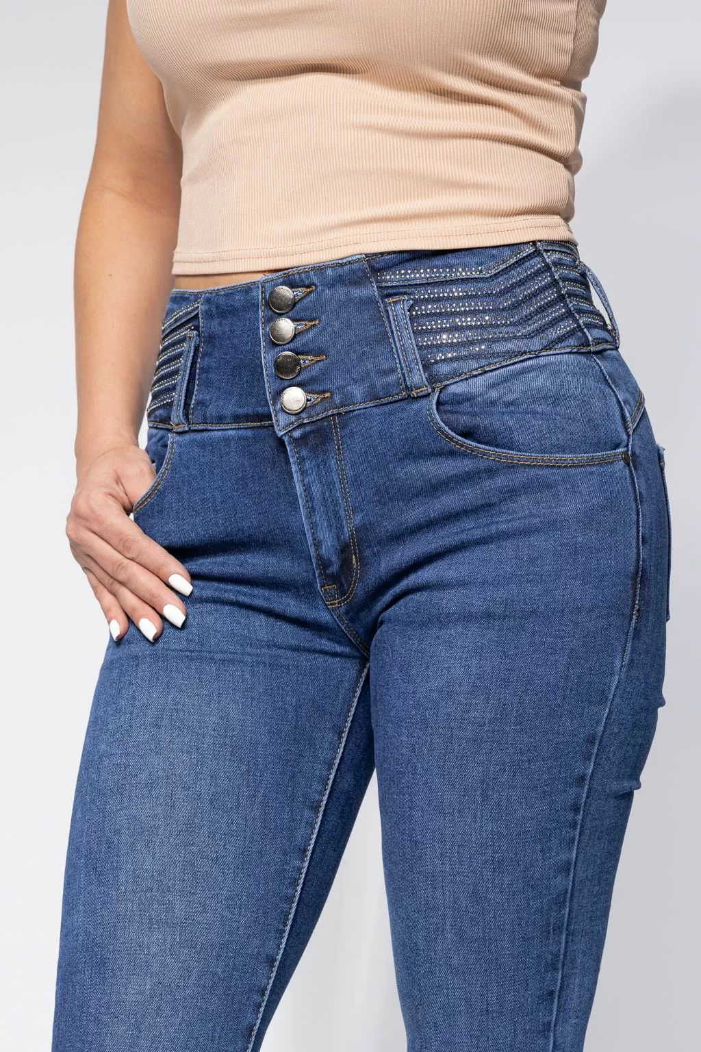 Victoria Kék Női Skinny Farmer PushUppal #A658