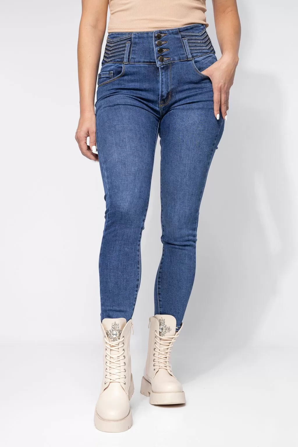 Victoria Kék Női Skinny Farmer PushUppal #A658