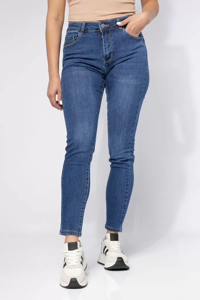 Amira Kék Női Skinny Vattás Farmer PushUppal #A662