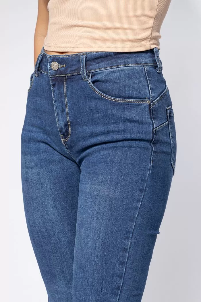 Amira Kék Női Skinny Vattás Farmer PushUppal #A662