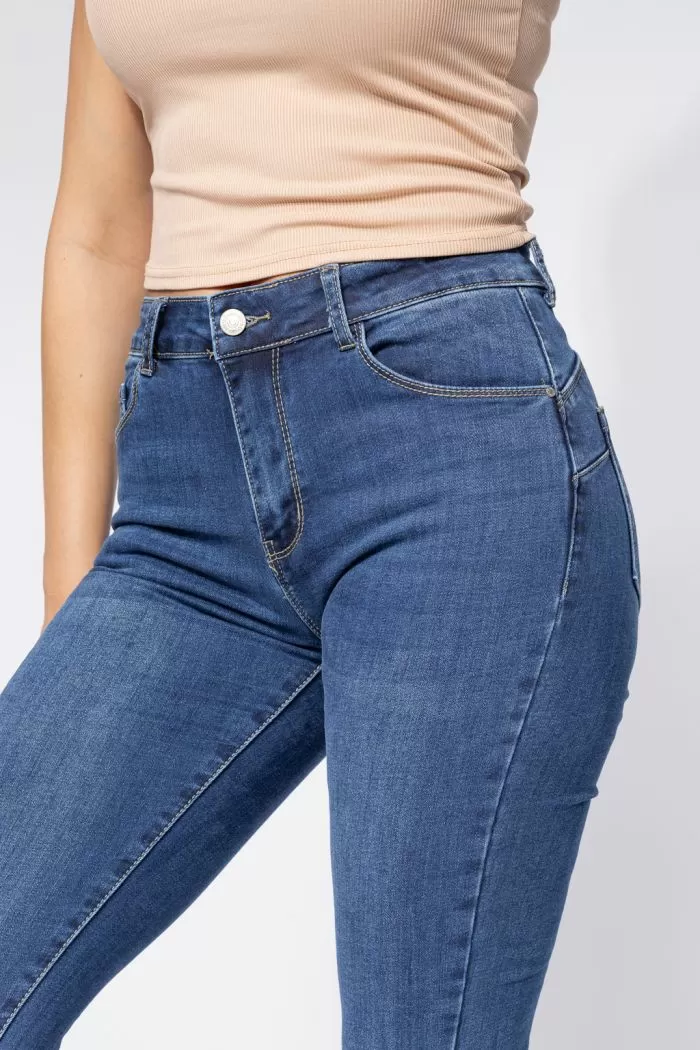 Amira Kék Női Skinny Vattás Farmer PushUppal #A662
