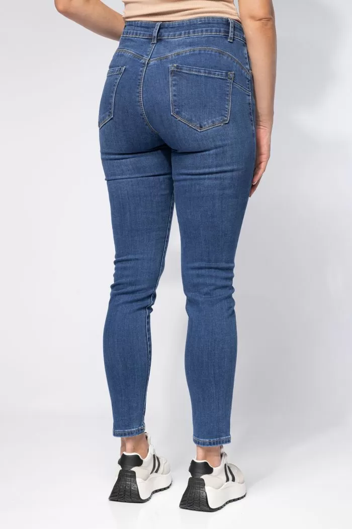 Amira Kék Női Skinny Vattás Farmer PushUppal #A662