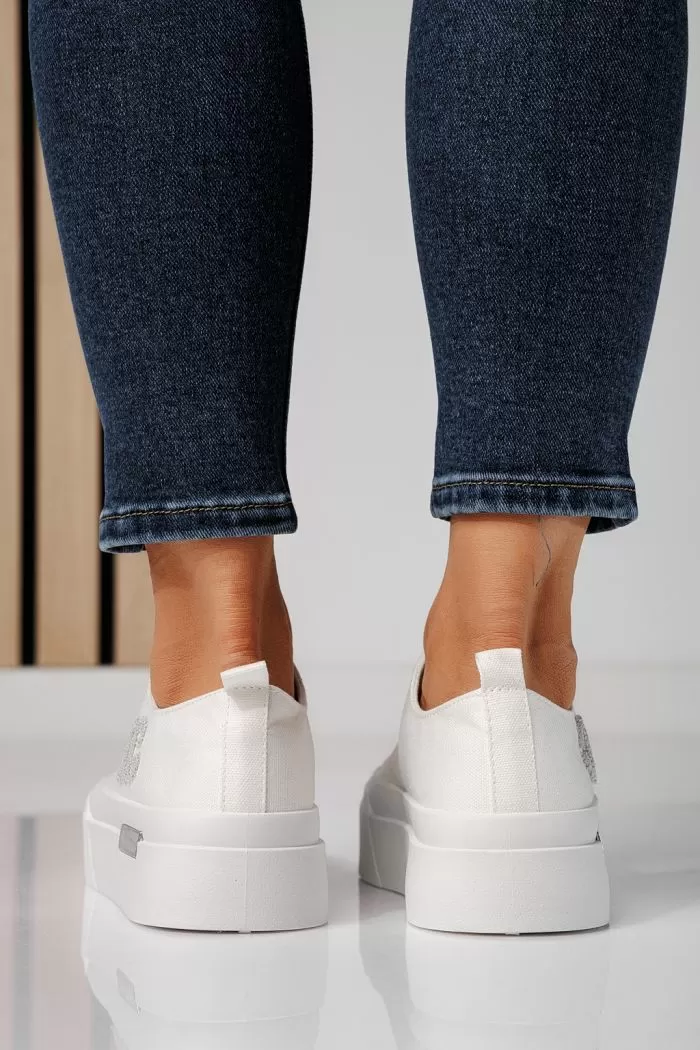 Női Sportcipő Fehér Textil Anyagból Alessia #20671