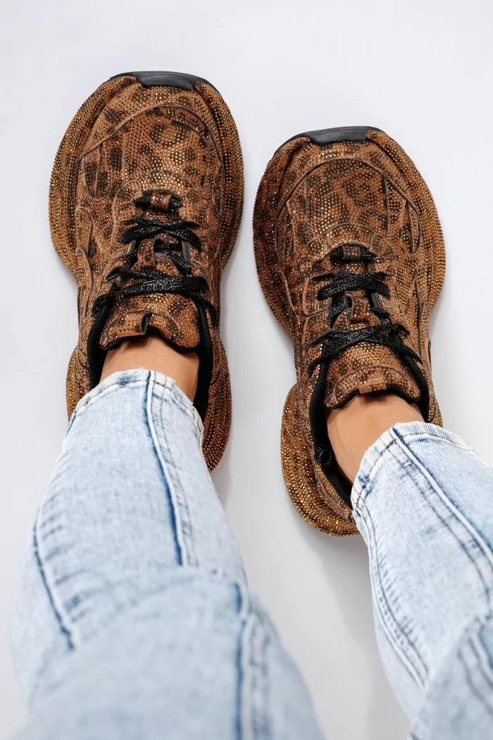 Adidasi dama leopard din piele ecologica intoarsa Bia #20743
