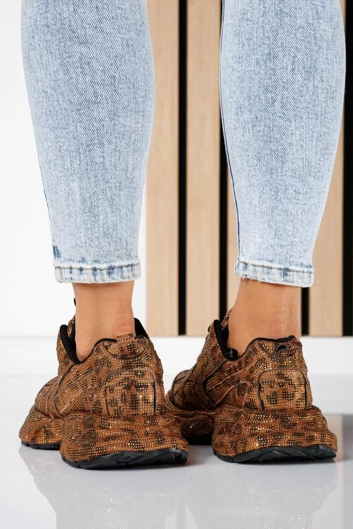 Adidasi dama leopard din piele ecologica intoarsa Bia #20743