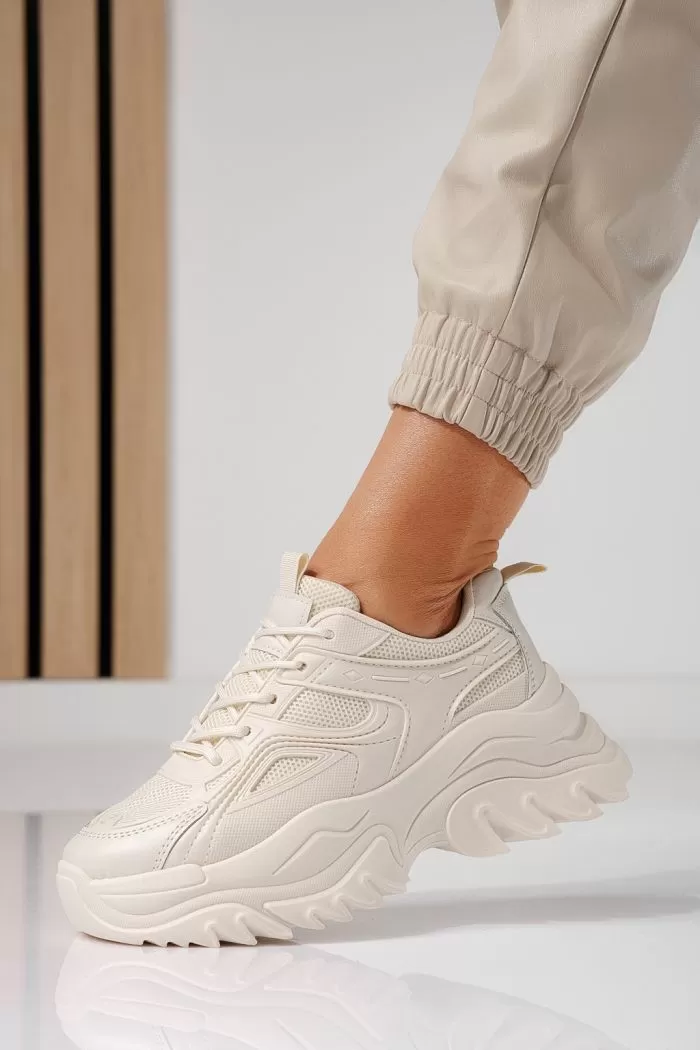Edith Női Sportcipő Bézs Textil Anyagból #20748