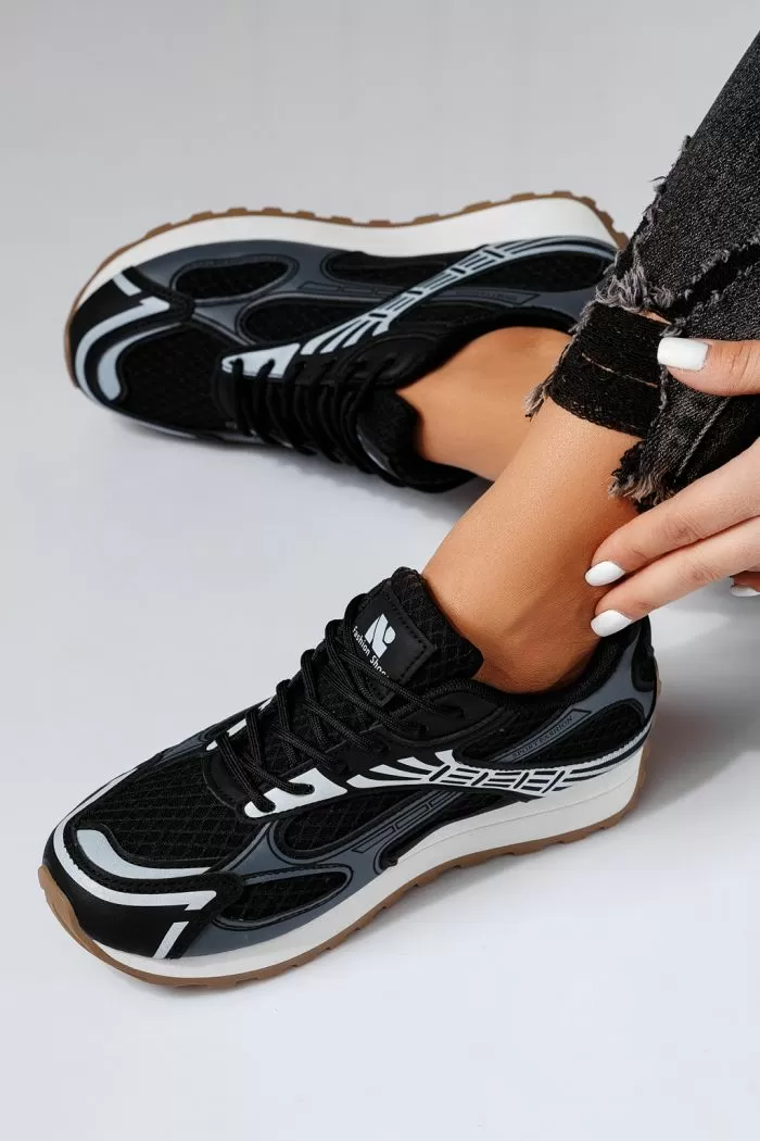 Anda Női Sportcipő Fekete Textil Anyagból #20810