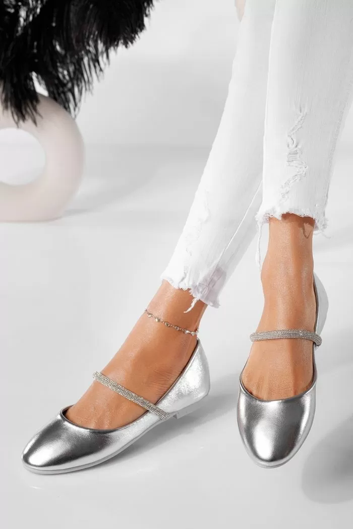 Lola Női Balerina Ezüst Ökológiai Lakkbőr #20929