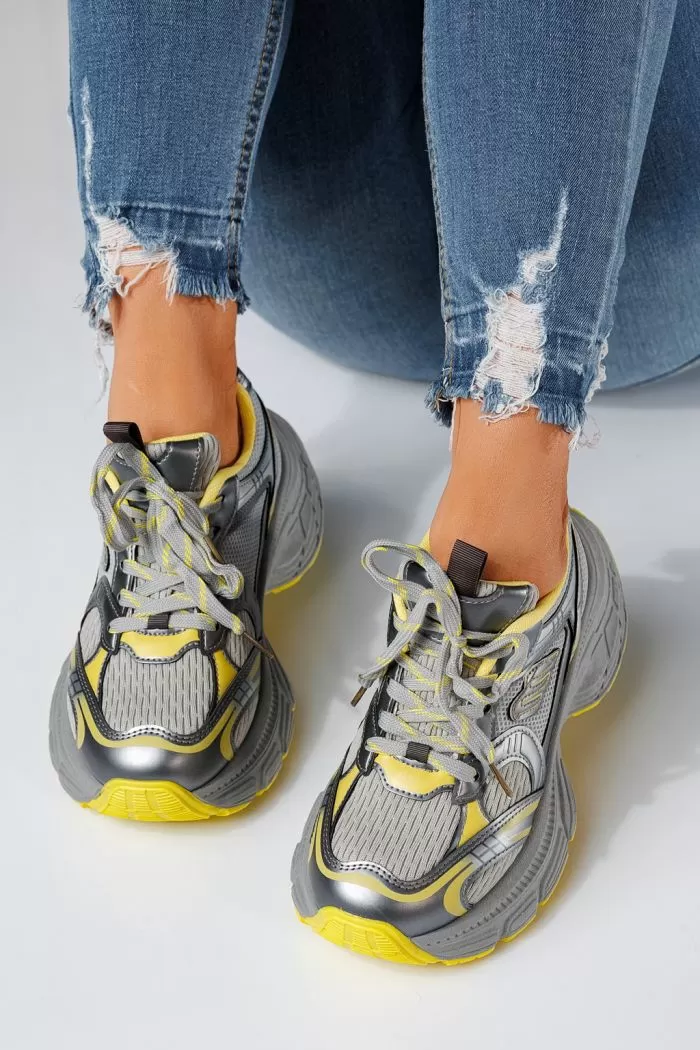 Anita Női Sportcipő Sárga Textil Anyagból #20995