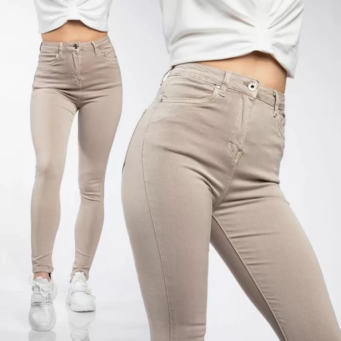 Raisa Női Bézs Skinny Farmernadrág #A764