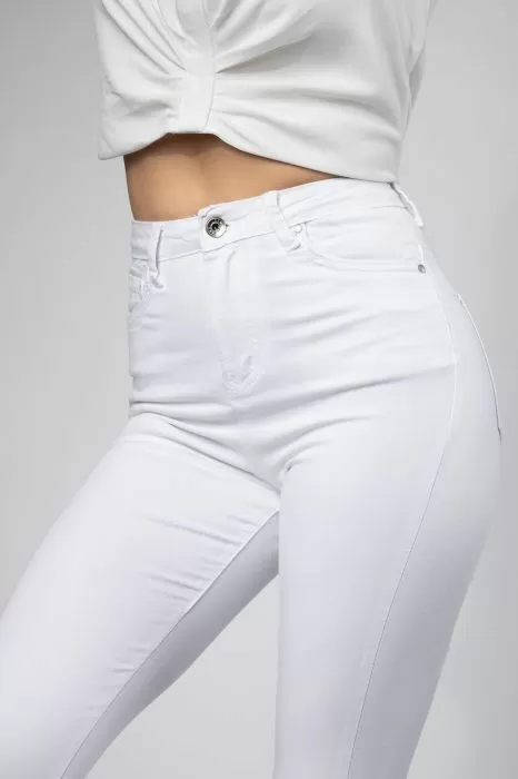 Raisa Női Fehér Skinny Farmernadrág #A767