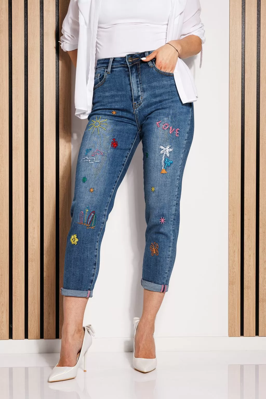 MomFit női farmer Anita kék #A817