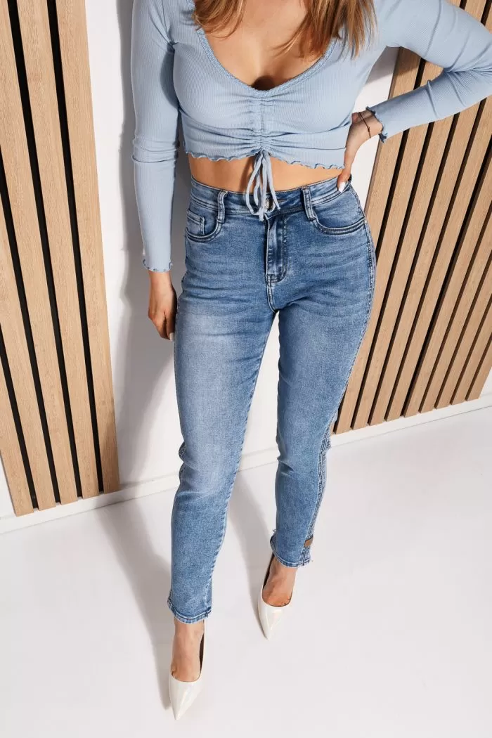 Дамски Дънки тип MomFit Sofia сини #A840