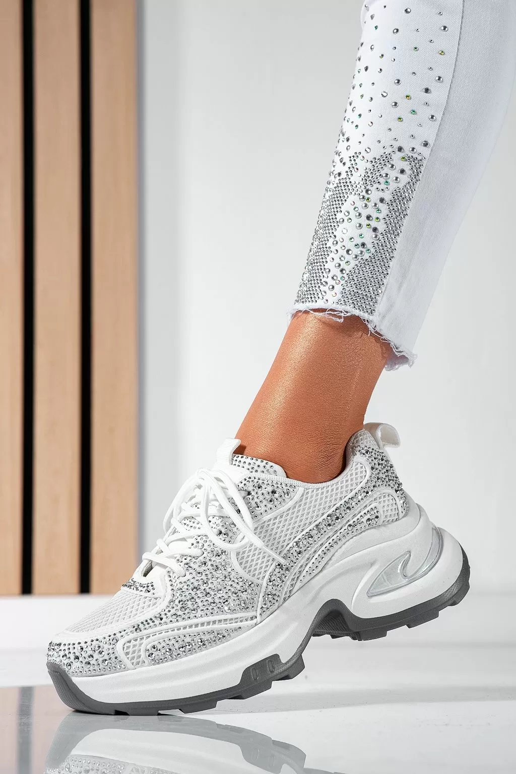 Női fehér textil tornacipő Fergie #21414