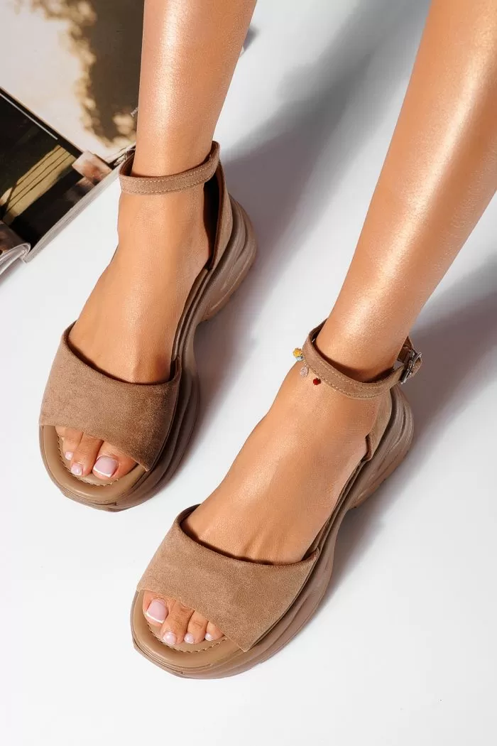 Női khaki platform szandál eco bőrből Calypso #21458
