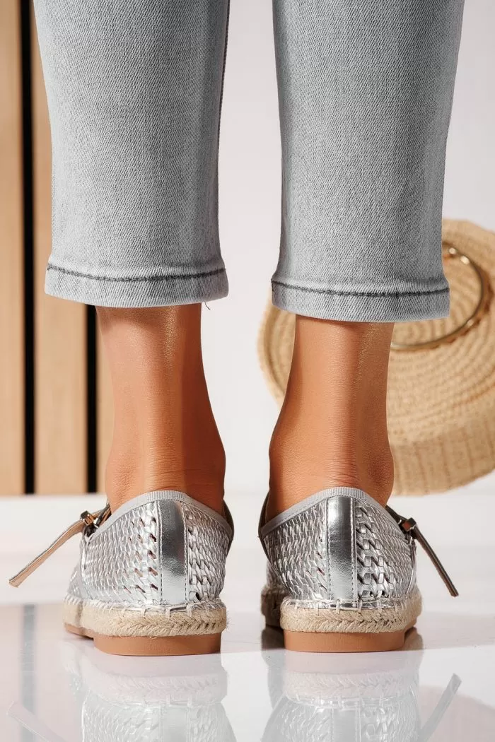 Női ezüst espadrillek ökobőrből Eda #21468