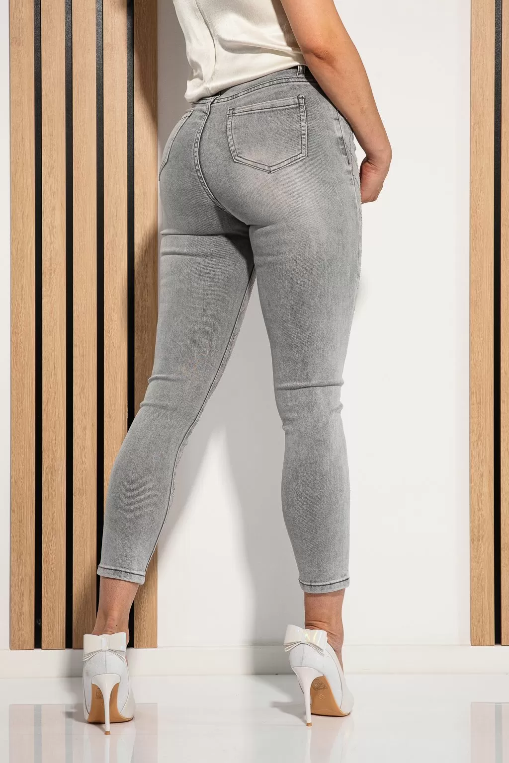 Iris  Szürke Női Skinny Farmer #A967