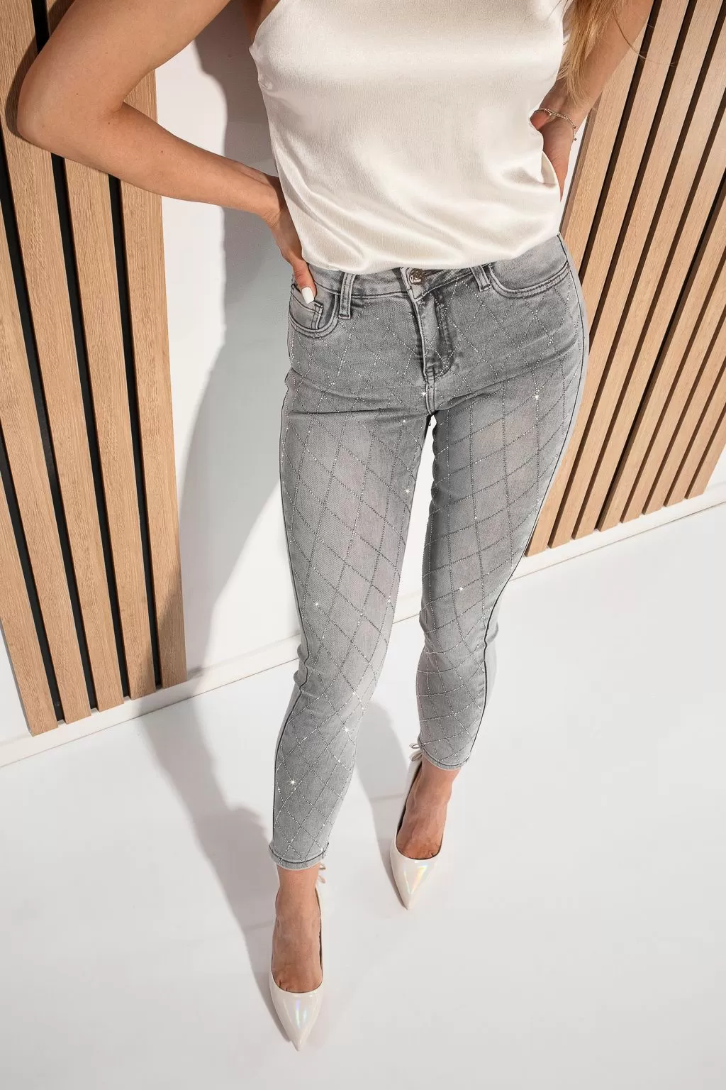 Iris  Szürke Női Skinny Farmer #A967