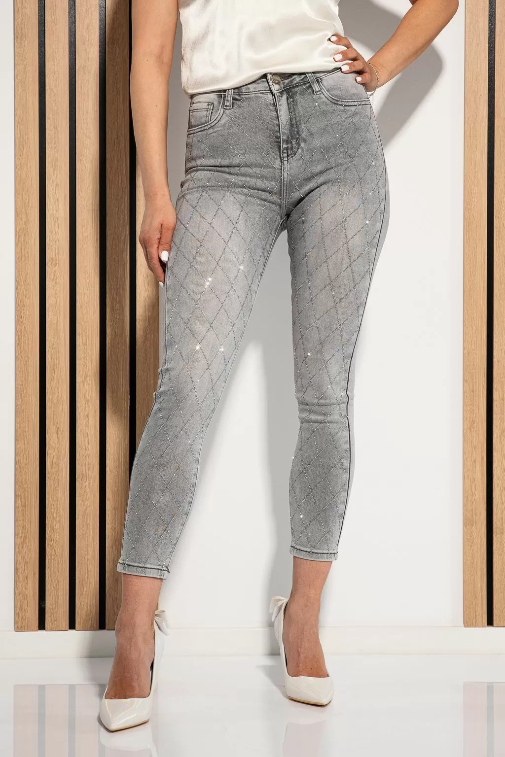 Iris  Szürke Női Skinny Farmer #A967