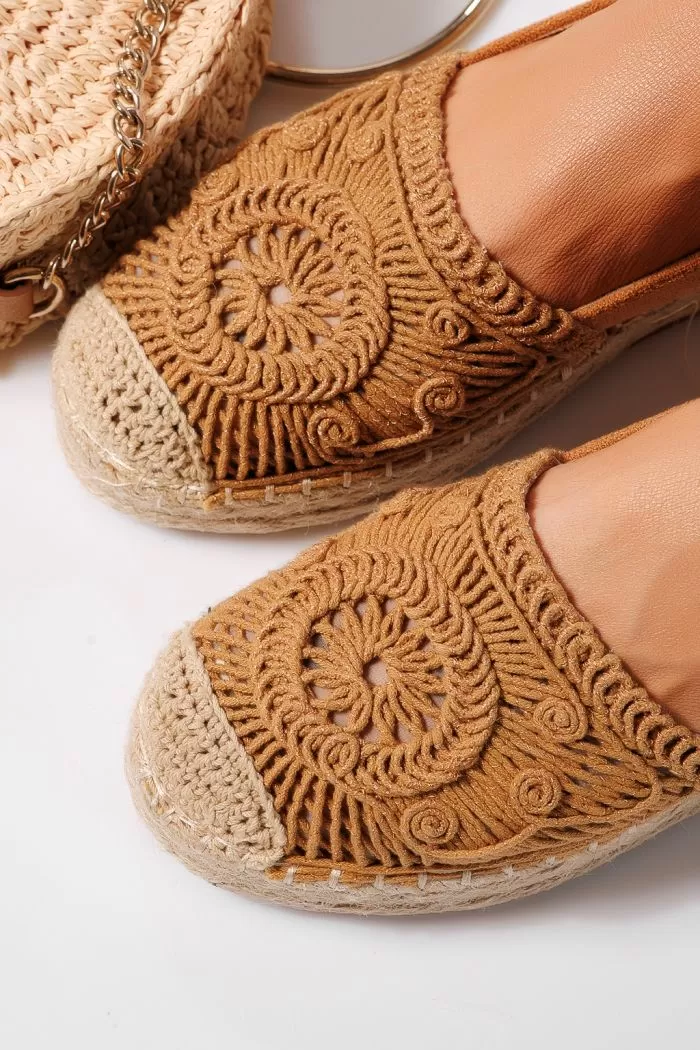 Női espadrillák barna ekobőrből Emma #21615