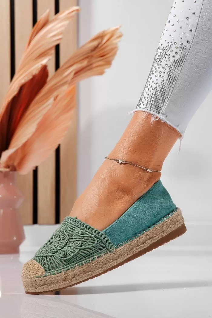 Zöld női espadrillek újrahasznosított ökológiai bőrből Emma #21616