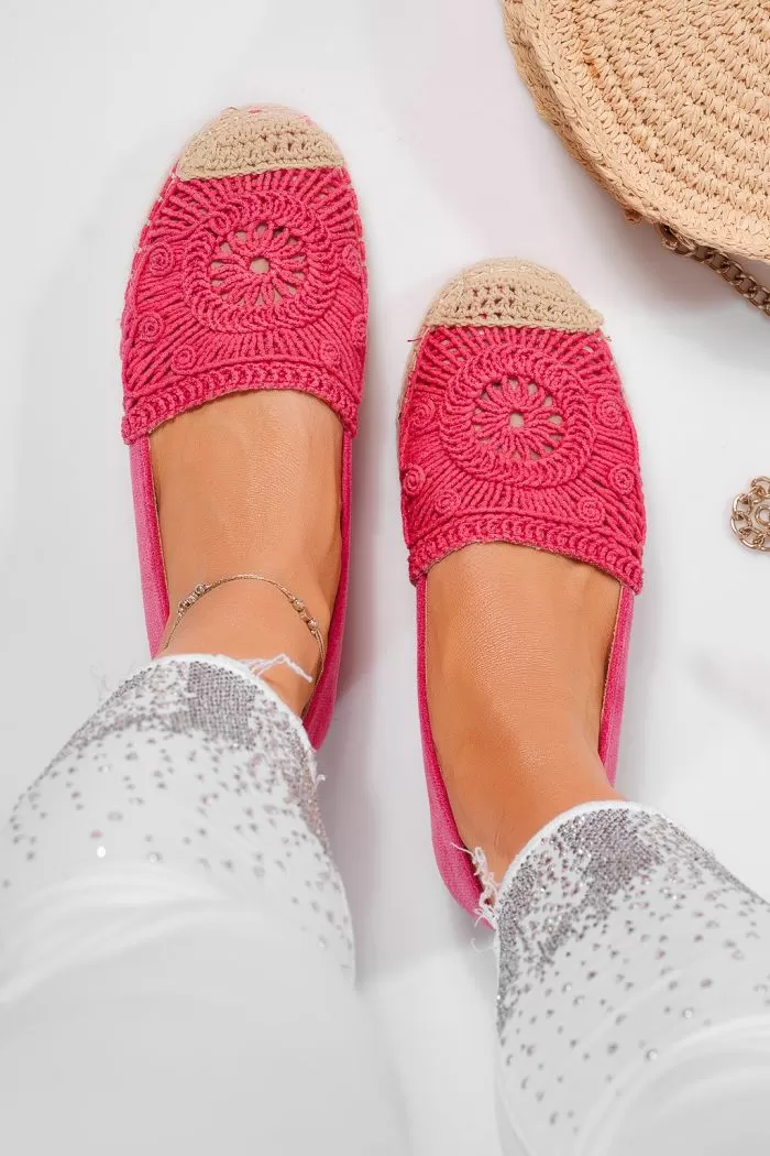 Fukszia női espadrillek újrahasznosított ökológiai bőrből Emma #21617