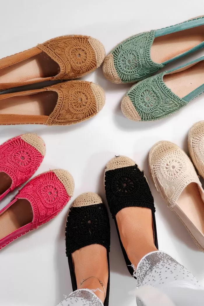 Fukszia női espadrillek újrahasznosított ökológiai bőrből Emma #21617