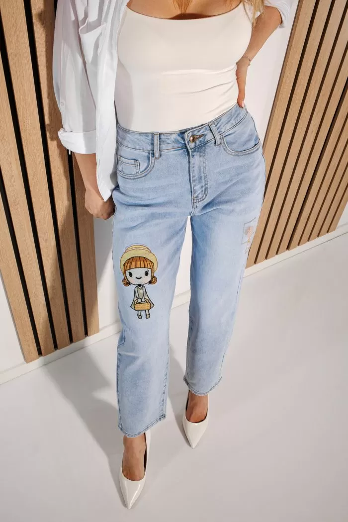 Női Baggy Fit farmer Alina kék #A1003