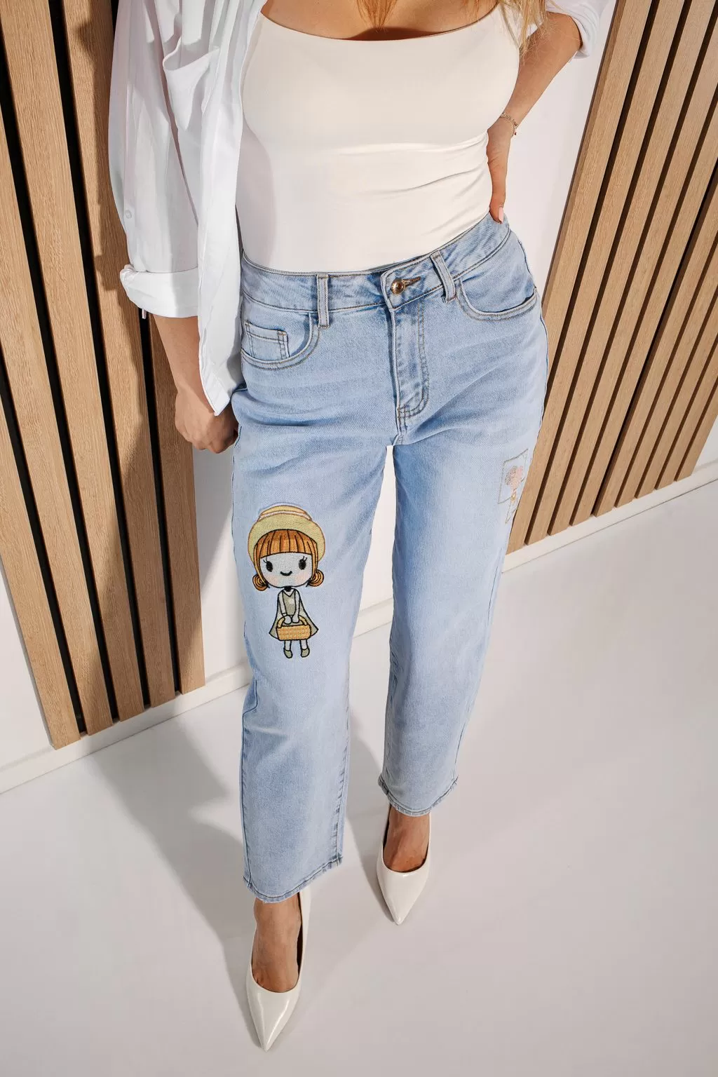 Női Baggy Fit farmer Alina kék #A1003