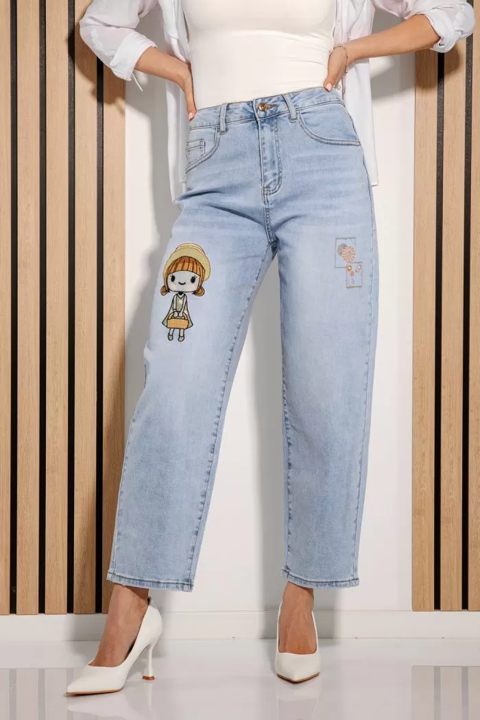 Női Baggy Fit farmer Alina kék #A1003