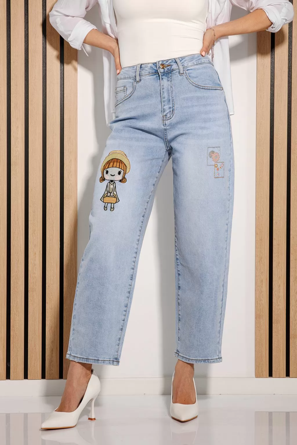 Női Baggy Fit farmer Alina kék #A1003